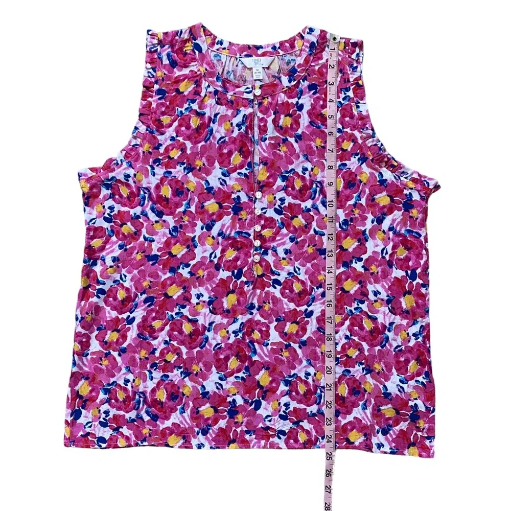 Time and Tru NWOT Pink Floral Tank Top Medium - Picture 12 of 12